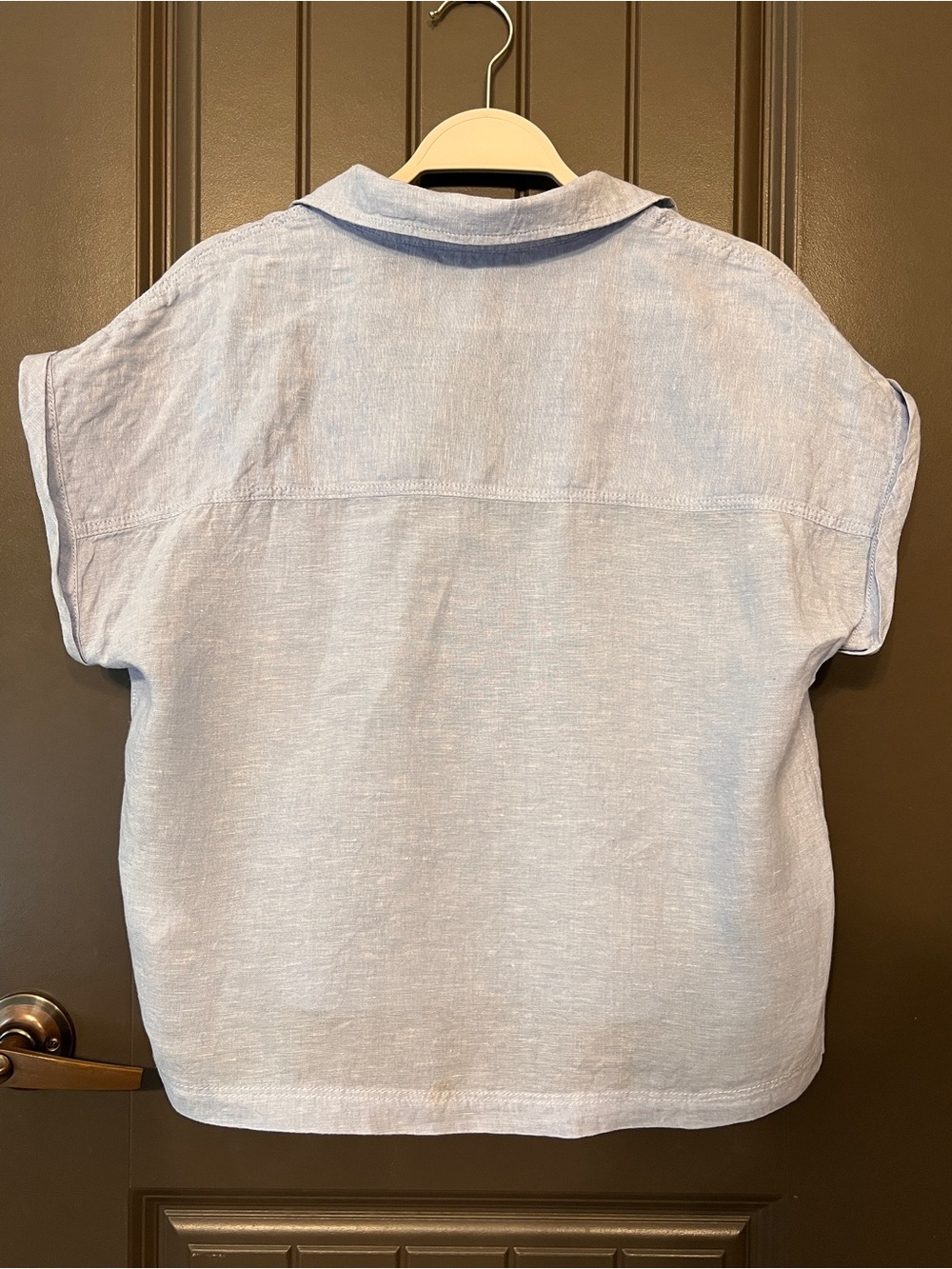Rachel Zoe 100% Linen Light Blue Button-Up Blouse, Size Small - Picture 2 of 5